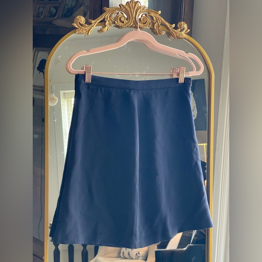 RALPH Ralph Lauren Vintage Navy Blue 100% Wool Mini Skirt